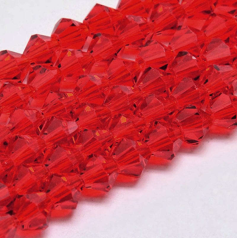Krystal Perler, Austrian Crystal, Rød, Bicones, Grade AA,(3x3mm) - Uniq Perler - 112952
