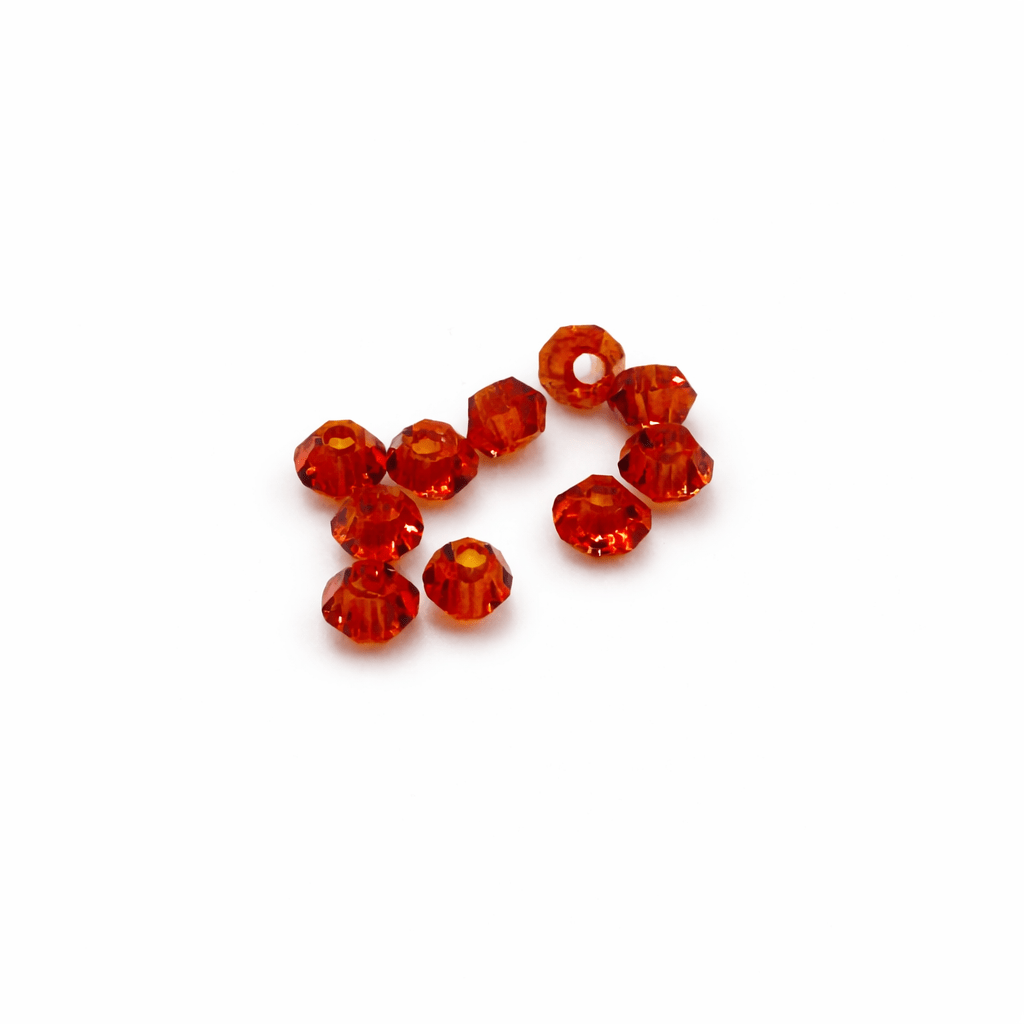 Krystal Perler – Austrian Crystal, Rød/Orange, Bicone, Grade AAA (3x3mm, 10 Stk.) - Uniq Perler - 173724