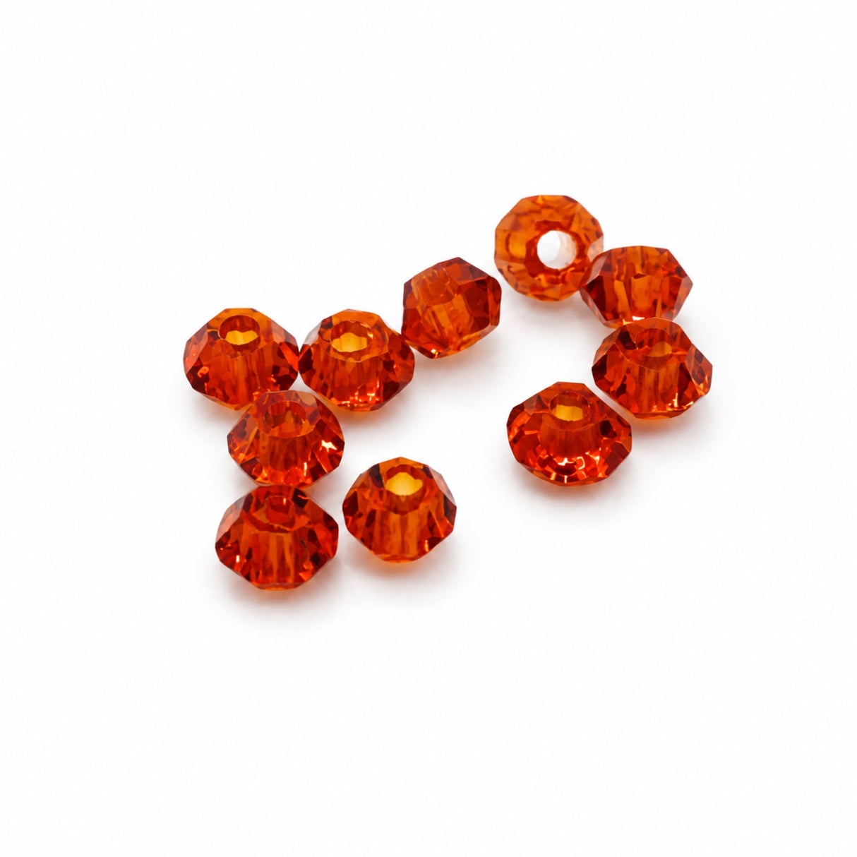 Krystal Perler – Austrian Crystal, Rød/Orange, Bicone, Grade AAA (3x3mm, 10 Stk.) - Uniq Perler - 173724