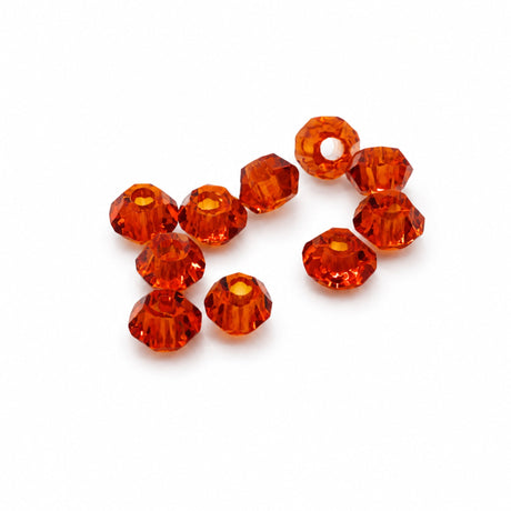 Krystal Perler – Austrian Crystal, Rød/Orange, Bicone, Grade AAA (3x3mm, 10 Stk.) - Uniq Perler - 173724