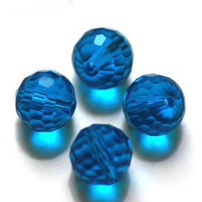 Kristallpärlor – Blå, Fasetterad (10mm, 10 st) - Uniq Perler - 116016