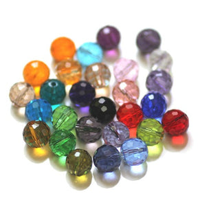 Kristallperlen - Farb-Mix, facettiert (6mm), 20 Stück - Uniq Perler - 113037