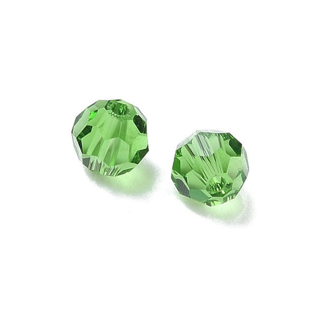 Krystal Perler - Grøn Facetteret (6mm, 10 Stk) - Uniq Perler - 
