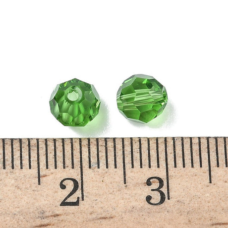 Krystal Perler - Grøn Facetteret (6mm, 10 Stk) - Uniq Perler - 