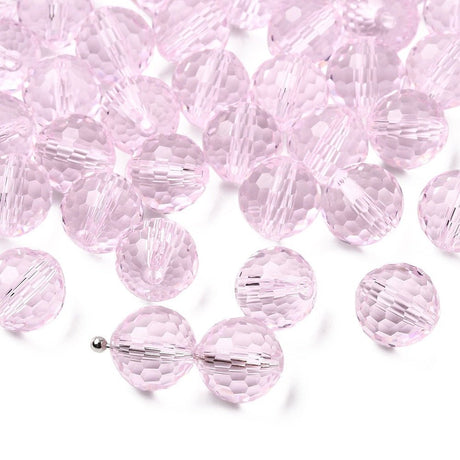Krystal Perler - Rosa, Facetteret, Grade AAA (10mm) 10 Stk - Uniq Perler - 295843