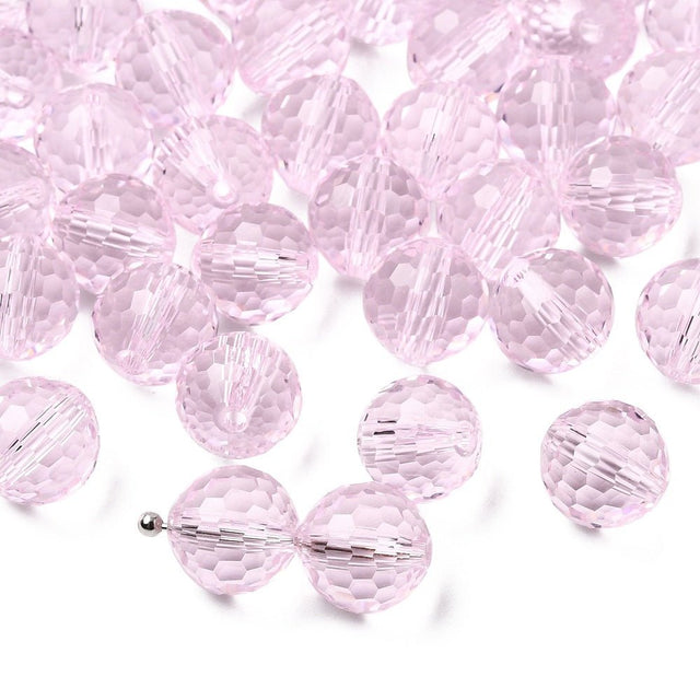 Krystal Perler - Rosa, Facetteret, Grade AAA (10mm) 10 Stk - Uniq Perler - 295843