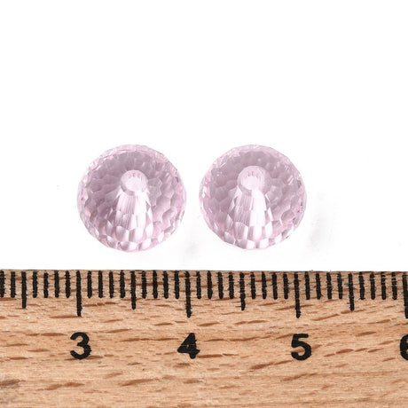 Krystal Perler - Rosa, Facetteret, Grade AAA (10mm) 10 Stk - Uniq Perler - 295843