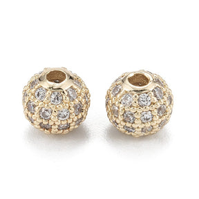 Kubischer Zirkonia-Perle, 14K langlebig Vergoldet, 6mm - Uniq Perler - 101842