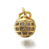 Kugle Vedhæng Med Zirkonia Sten, 18K Langtidsholdbar Forgyldt, 11x8mm - Uniq Perler - 114567