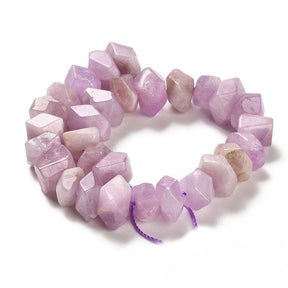 Kunzite, purple/pink, Faceted, Edged Nuggets, (8x11mm) - Uniq Perler - 112887