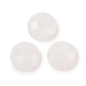 Quartz Cabochon - Round, Faceted (16x6mm) 1 Pc - Uniq Perler - 115425
