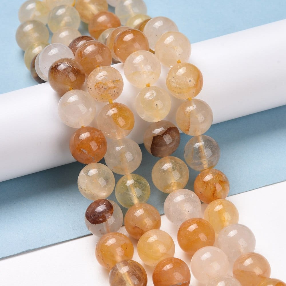 Kvarts, Gylden Gul, (10mm) - Uniq Perler - 748844