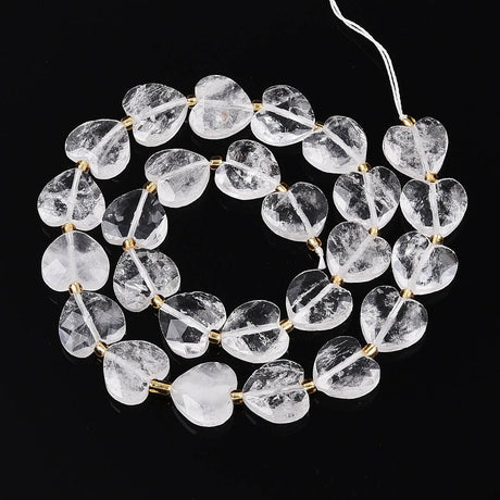 Quarz Kristall Herzperlen – facettiert (12,5 - 14,5mm) - Uniq Perler - 117284