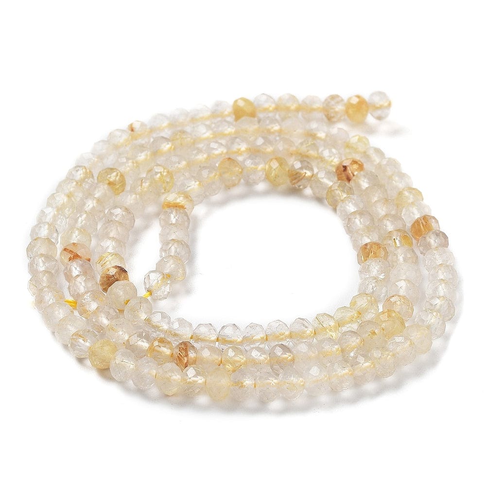 Kvarts Krystal, Rutilated, 3x2mm - Uniq Perler - 113038