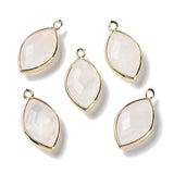 Kvarts Krystal Vedhæng, Forgyldt, 22x12mm - Uniq Perler - 114569