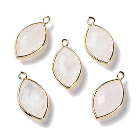 Quartz Crystal Pendant, Gold-plated, 22x12mm - Uniq Perler - 114569