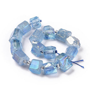 Quarz-Nuggets, Blau, (8 - 14 mm) - Uniq Perler - 112441