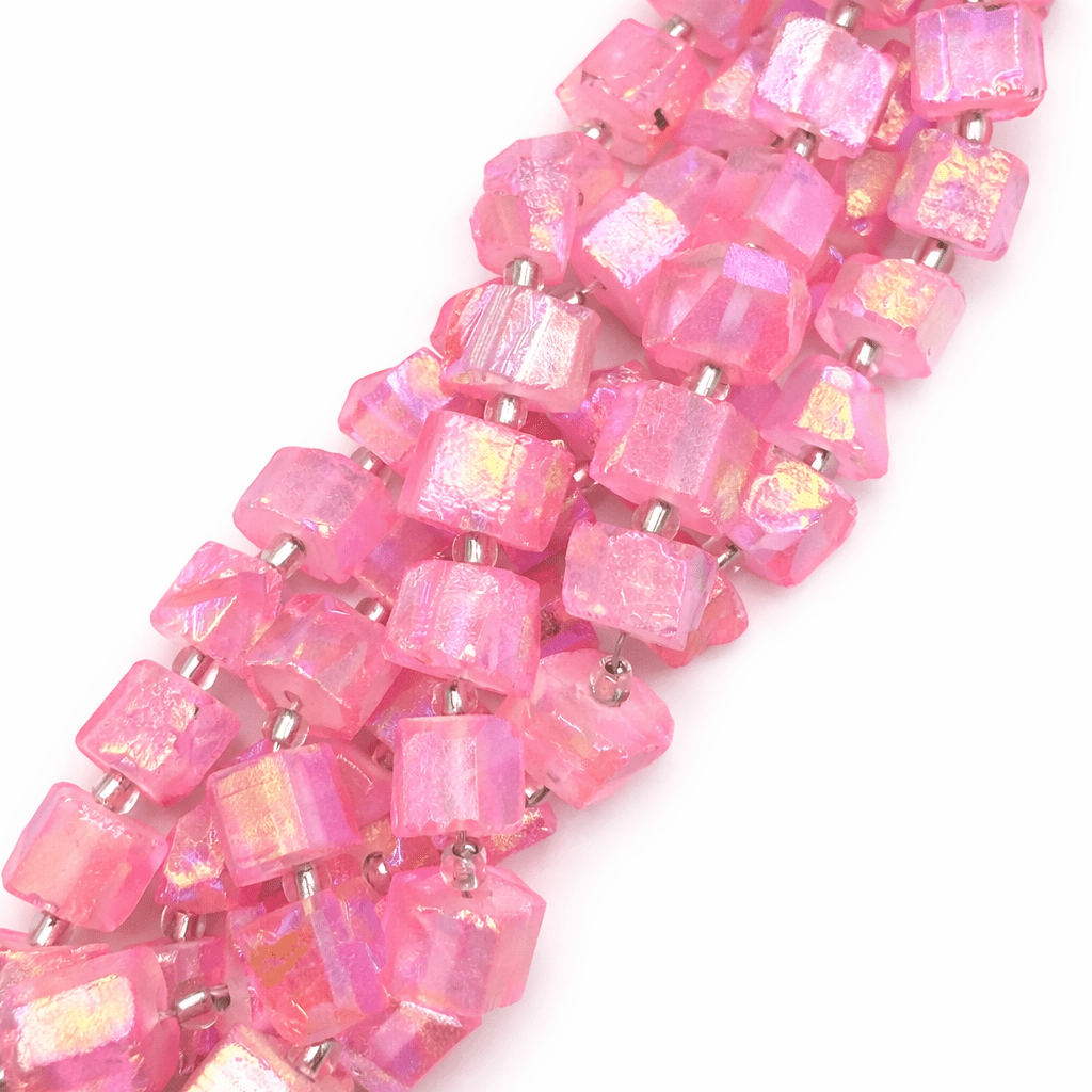 Kvarts Nuggets, Pink/Rosa, (8 - 14mm) - Uniq Perler - 112776