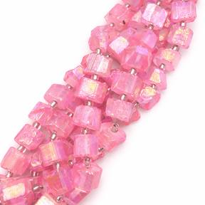 Kvarts Nuggets, Pink/Rosa, (8 - 14mm) - Uniq Perler - 112776