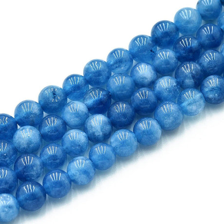 Kvarts Perler – Blå, Runde (6~6.5mm) - Uniq Perler - 123722