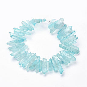 Quartz Beads, Blue/Turquoise, (15 - 30mm) - Uniq Perler - 113761