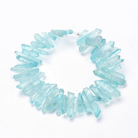 Kvarts Perler, Blå/Turkis, (15 - 30mm) - Uniq Perler - 113761