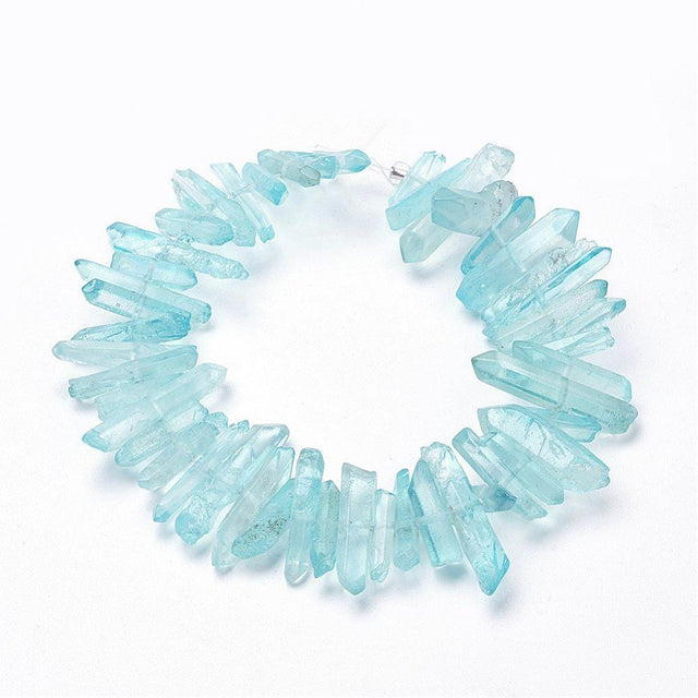 Kvarts Perler, Blå/Turkis, (15 - 30mm) - Uniq Perler - 113761