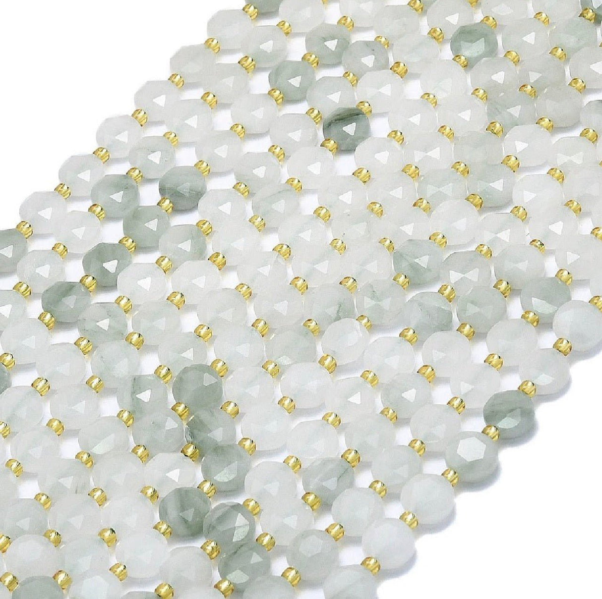 Kvarts Perler – Facetterede Coin (8x5mm) - Uniq Perler - 123651