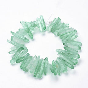 Quartz Beads, Green, (15 - 30mm) - Uniq Perler - 113763