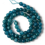 Kvarts Perler Imiteret Apatit – Mørk Blå, Runde (6~6.5mm) - Uniq Perler - 