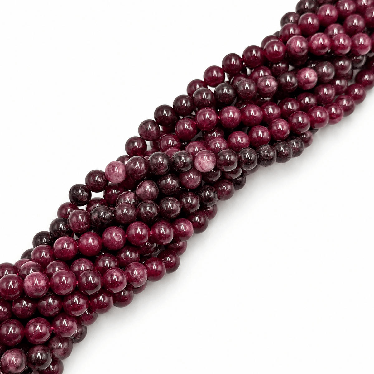 Kvarts Perler Imiteret Granat – Violet Rød, Runde (8mm) - Uniq Perler - 116791