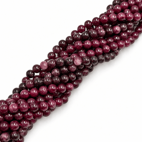 Kvarts Perler Imiteret Granat – Violet Rød, Runde (8mm) - Uniq Perler - 116791