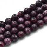 Kvarts Perler Imiteret Granit – Violet Rød, Runde (10mm) - Uniq Perler - 
