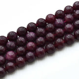 Kvarts Perler Imiteret Granit – Violet Rød, Runde (8mm) - Uniq Perler - 