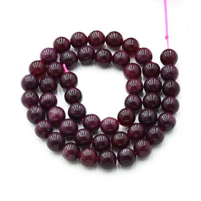 Quartz Beads Imitation Granite – Violet Red, Round (8mm) - Uniq Perler - 
