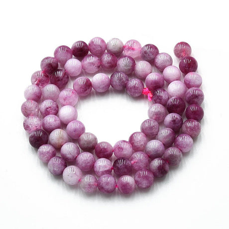 Kvarts Perler – Lilla/rosa, Runde (6~6,5mm) - Uniq Perler - 123743