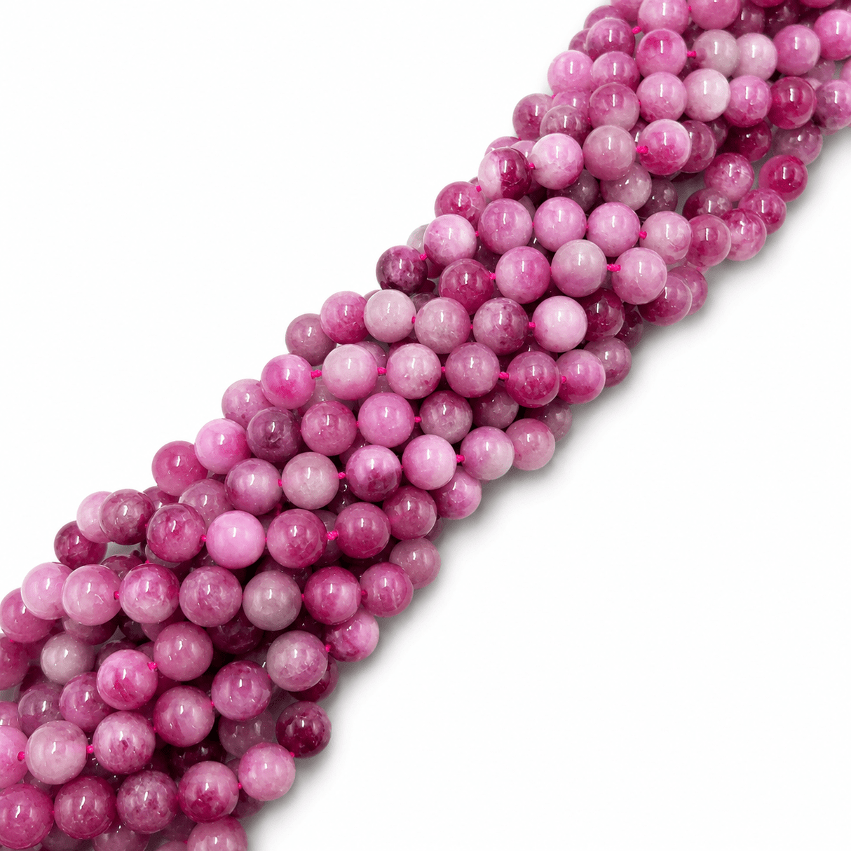 Kvarts Perler – Lilla/rosa, Runde (6~6,5mm) - Uniq Perler - 123743