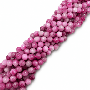 Kvarts Perler – Lilla/rosa, Runde (6~6,5mm) - Uniq Perler - 123743