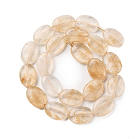 Quartz Beads, Oval, 18x13x6mm - Uniq Perler - 113909