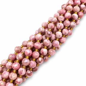 Kvarts Perler – Pink, Facetterede, Runde (8mm) - Uniq Perler - 125081, 76412159567843444430899284