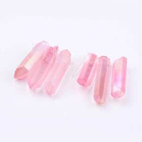 Quartz Beads, Rose/Pink, 13 - 39mm, 3 pcs - Uniq Perler - 112446