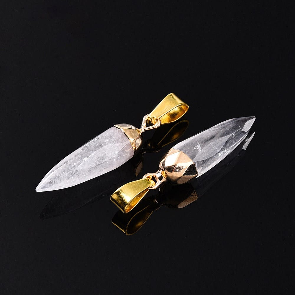 Kvarts Vedhæng, 25x8mm - Uniq Perler - 598319