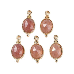 Quartz Pendant, Faceted, Gold-plated, 20x9.5mm - Uniq Perler - 114295