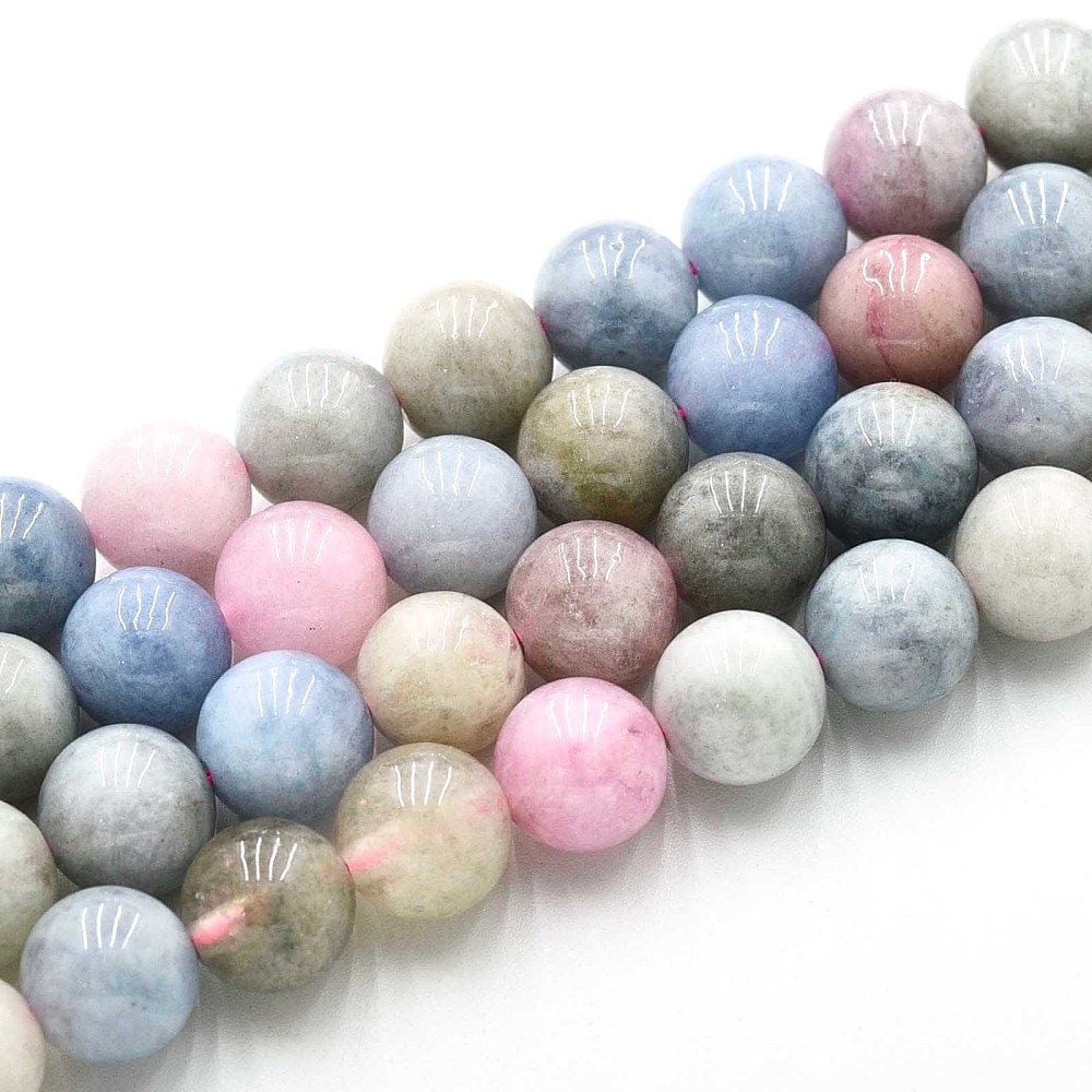 Kvartsperler – Runde, Farvet Mix (10 - 10,5mm) - Uniq Perler - 115873