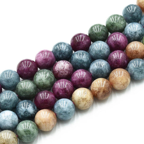 Quartz beads – Round, Colored Mix (10 - 10.5mm) - Uniq Perler - 117295