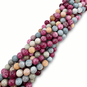 Kvartsperler – Runde, Farvet Mix (10-10,5mm) - Uniq Perler - 117295