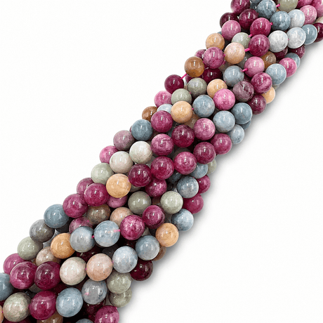 Kvartsperler – Runde, Farvet Mix (10-10,5mm) - Uniq Perler - 117295