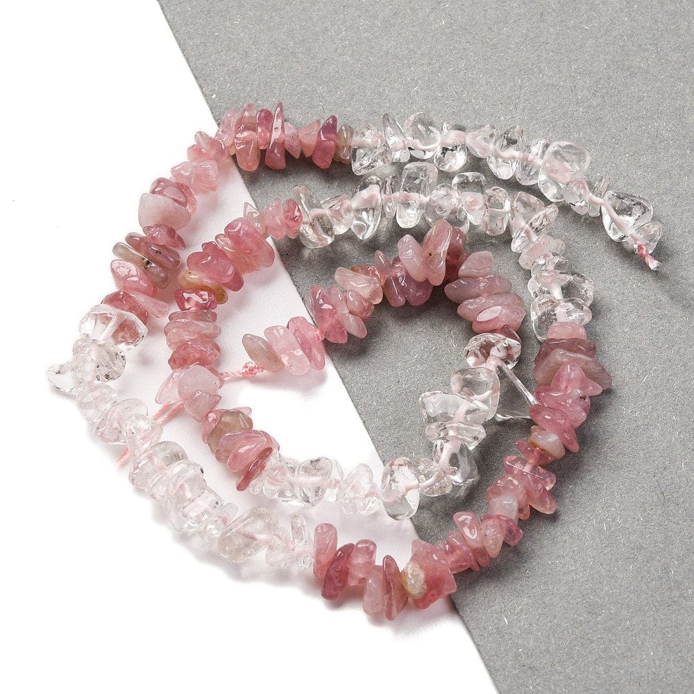 Kvarts/Rosa Kvarts Mix, Chips, 4 - 17mm - Uniq Perler - 869843