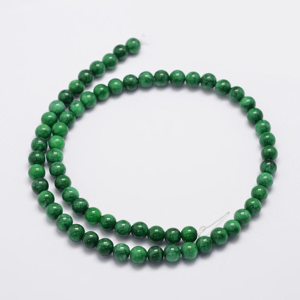 L.beads Jade Malaysia Jade, grøn, 6mm