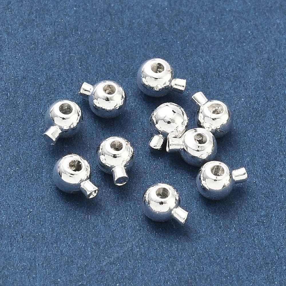 Låse Perler – 925 Sterling Sølv Belagt Messing (4,5x3,4x3mm) 6 stk. - Uniq Perler - 122074